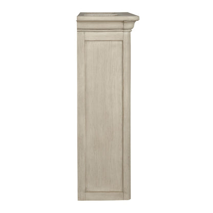 Farmhouse Reimagined - Credenza Hutch - Antique White / Chestnut Tops