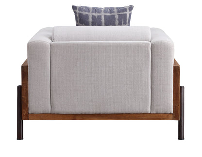 Pelton - Chair With Pillow - Fabric & Walnut