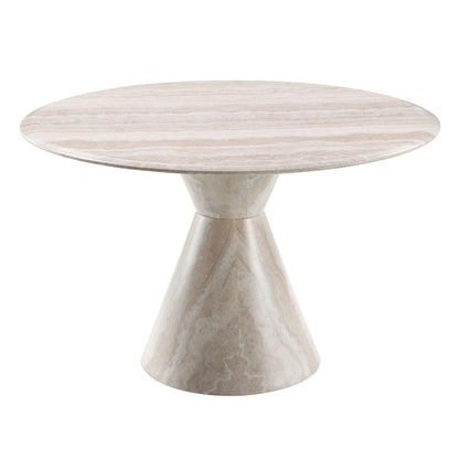 Ogin - Round Dining Table - Marble Print & Natural