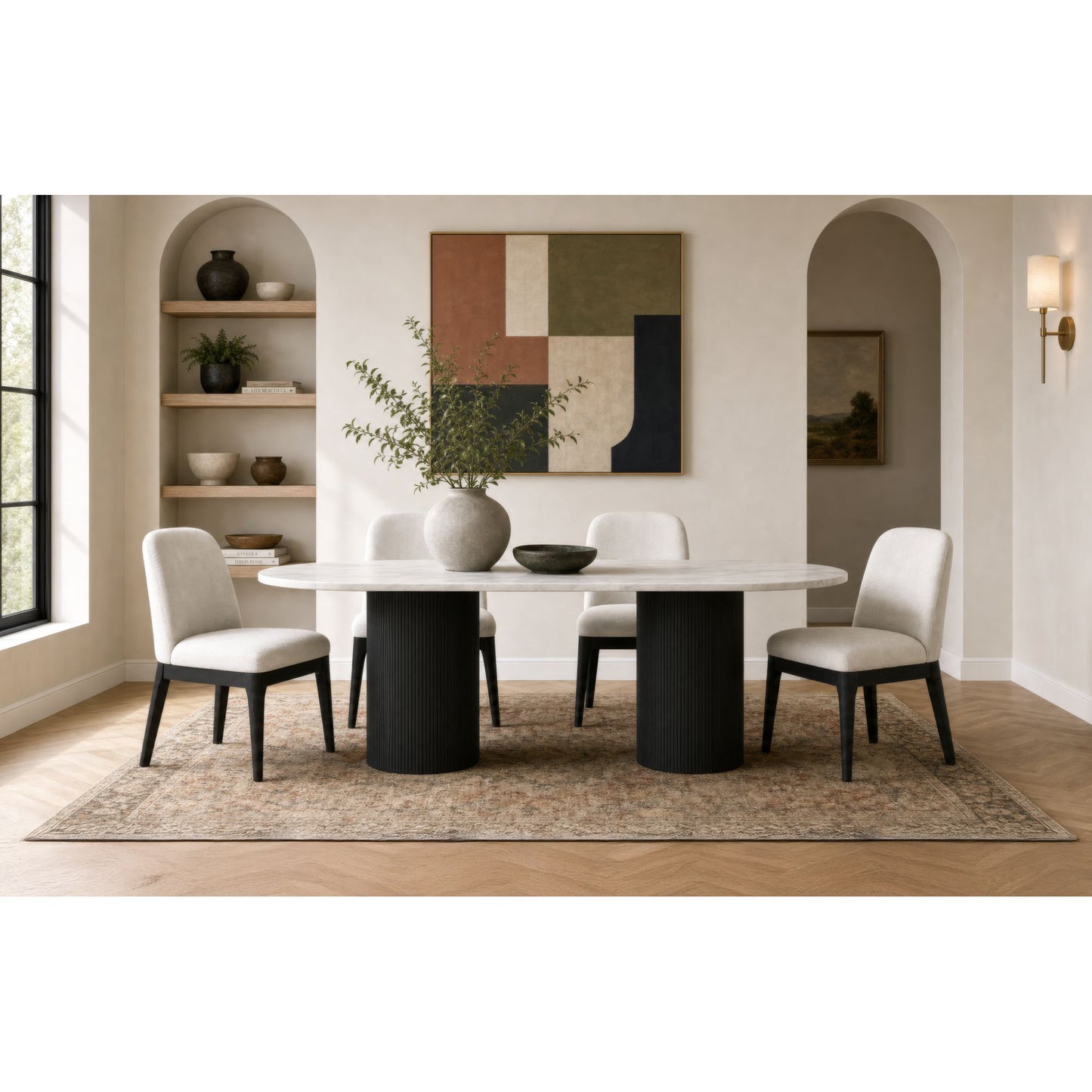 Sylvie - 5 Piece Standard Height Dining Set, Oval Table