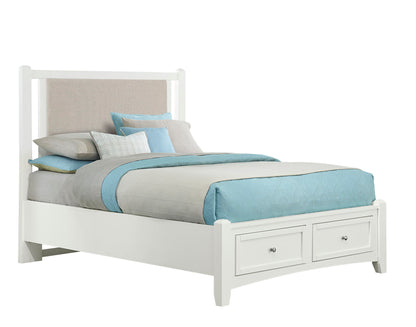 Bonanza - Pebble Gray Upholstered Bed With Storage Footboard