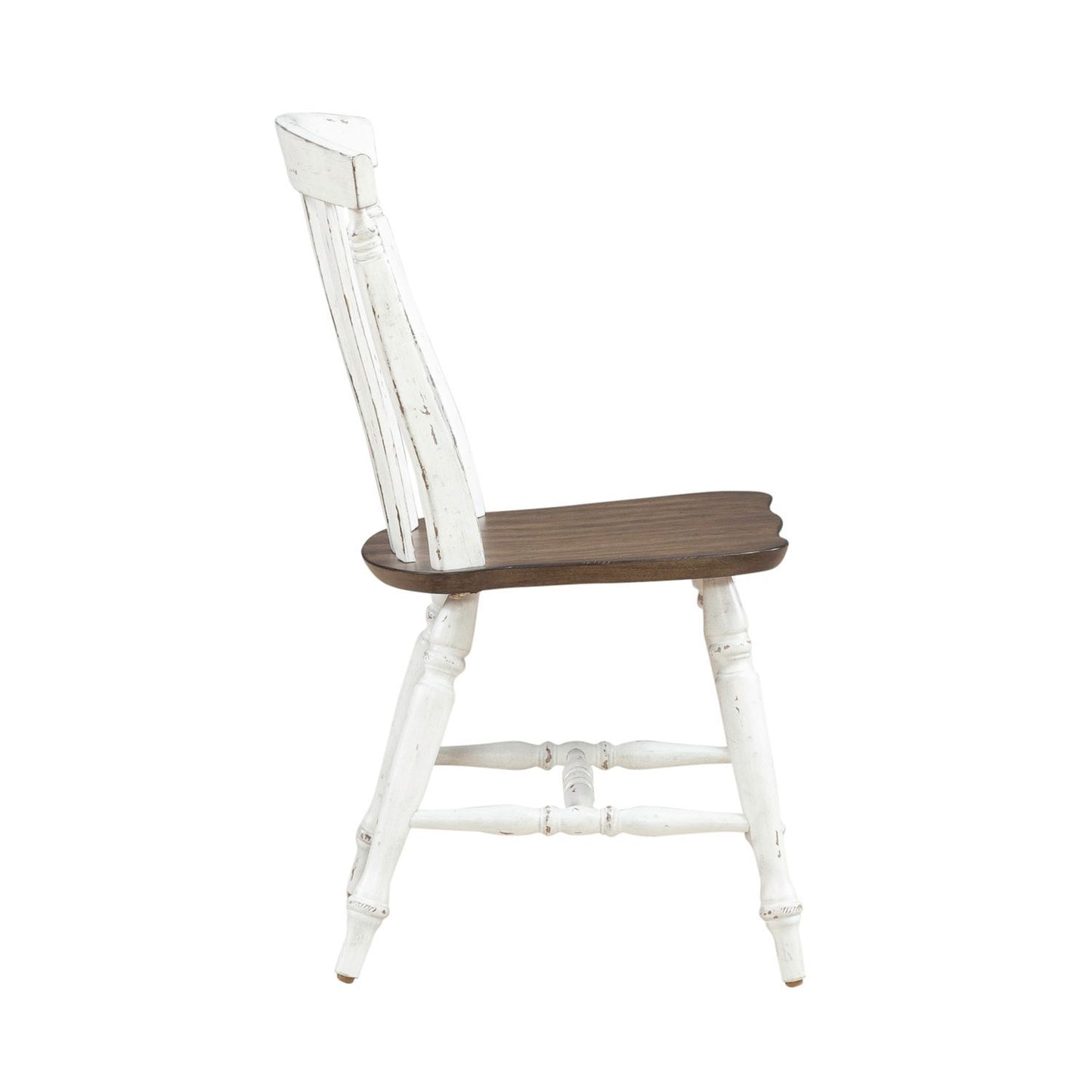 Al Fresco - Slat Back Side Chair - Graphite & Whitestone