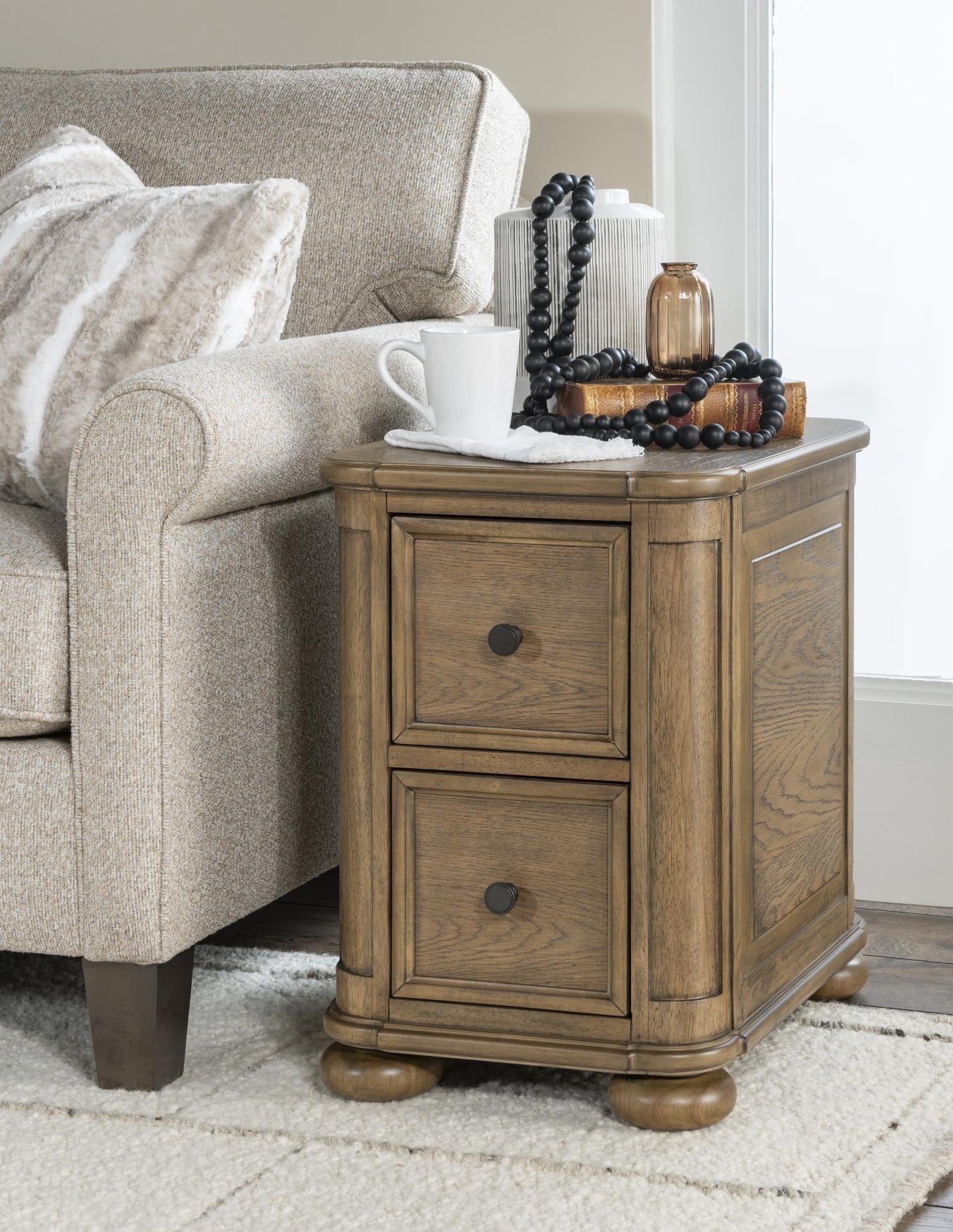 Nolan - Chairside Table - Dusted Barley