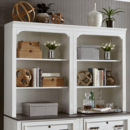 Allyson Park - Bunching Lateral File Hutch - Wirebrushed White / Charcoal