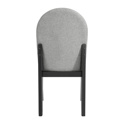 Edison - Dining Side Chair With Fabric (Set of 2) - Black And Light Gray