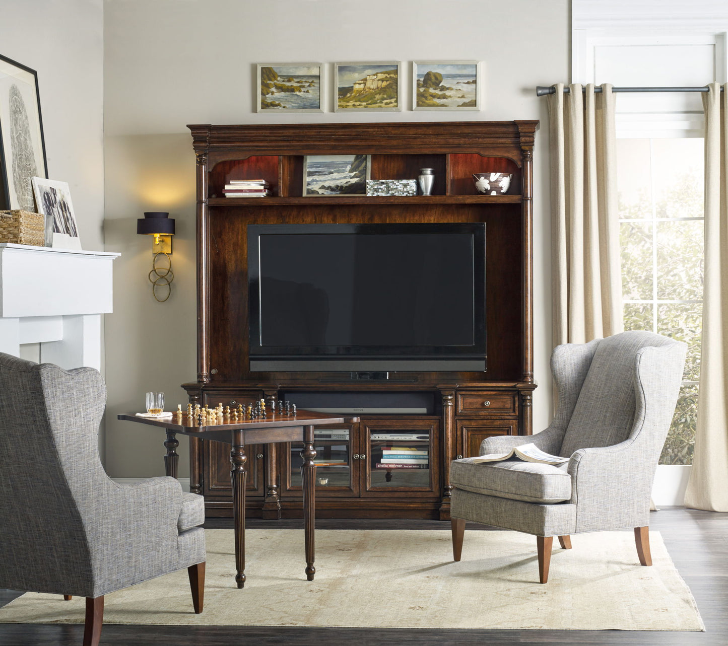 Leesburg - Entertainment Console - Dark Brown