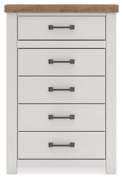 Savonport - Five Drawer Chest - White / Brown