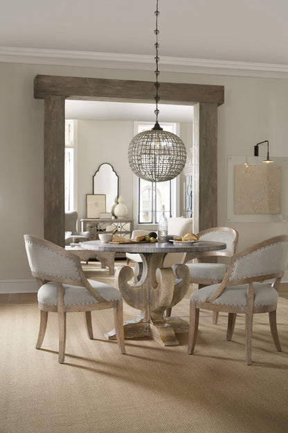 Boheme - Garnier Barrel Back Chair - Gray / Light Brown