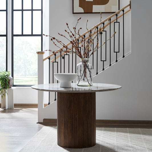 Kaleidoscope - Pedestal Table - Aged Whiskey