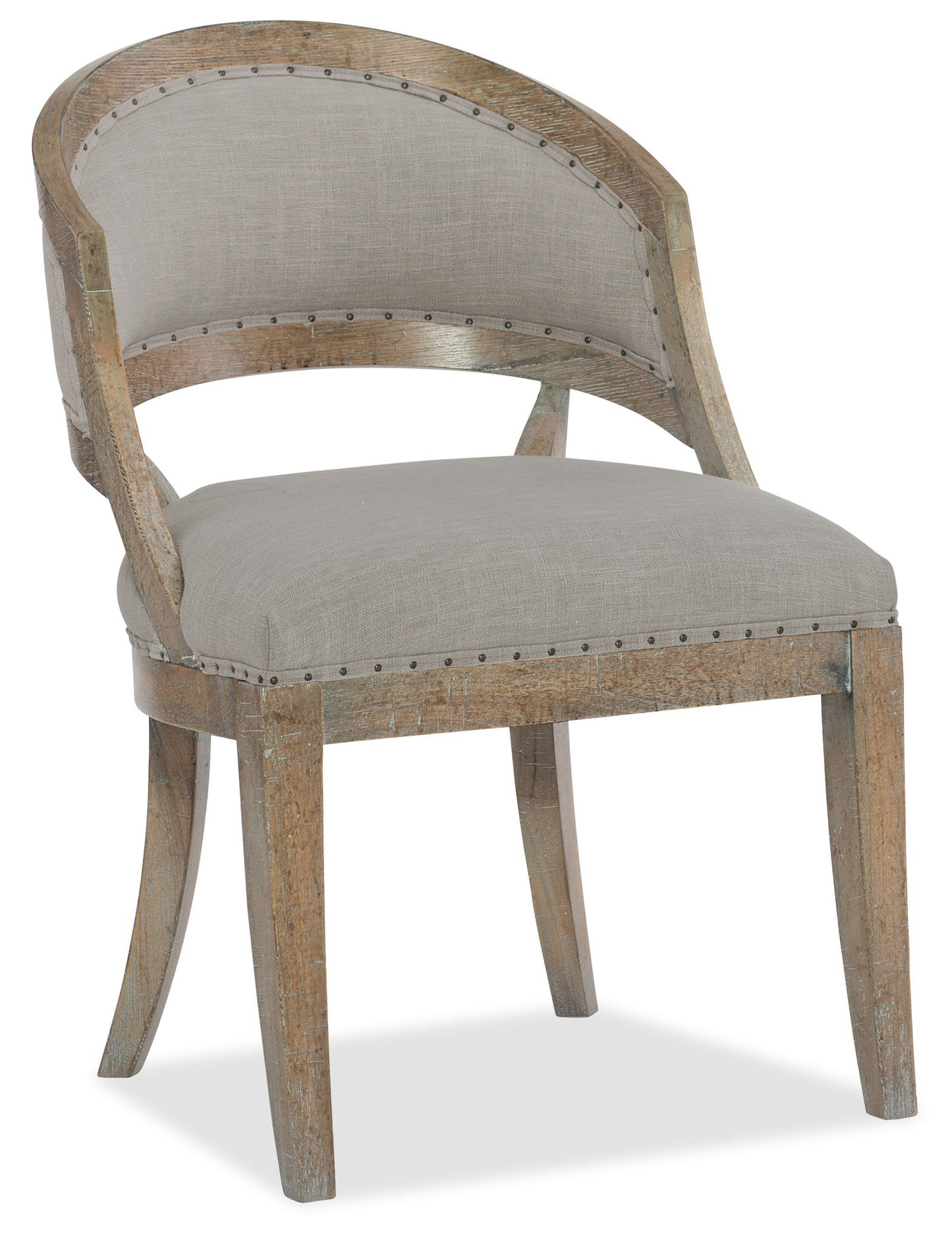Boheme - Garnier Barrel Back Chair - Gray / Light Brown