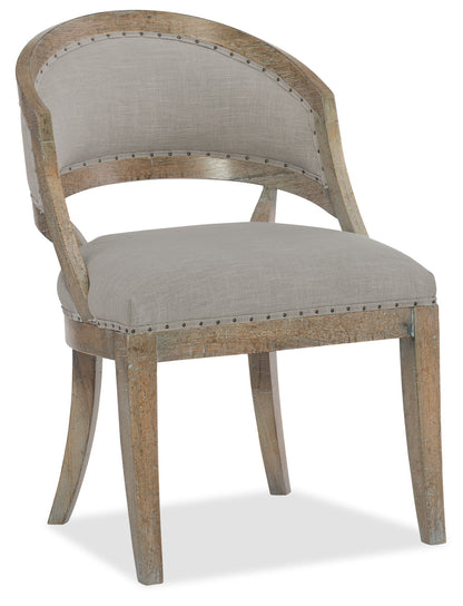 Boheme - Garnier Barrel Back Chair - Gray / Light Brown