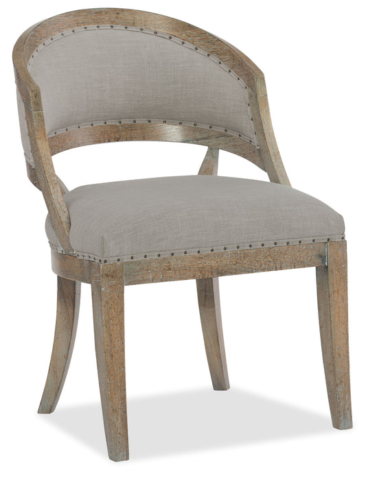 Boheme - Garnier Barrel Back Chair - Gray / Light Brown