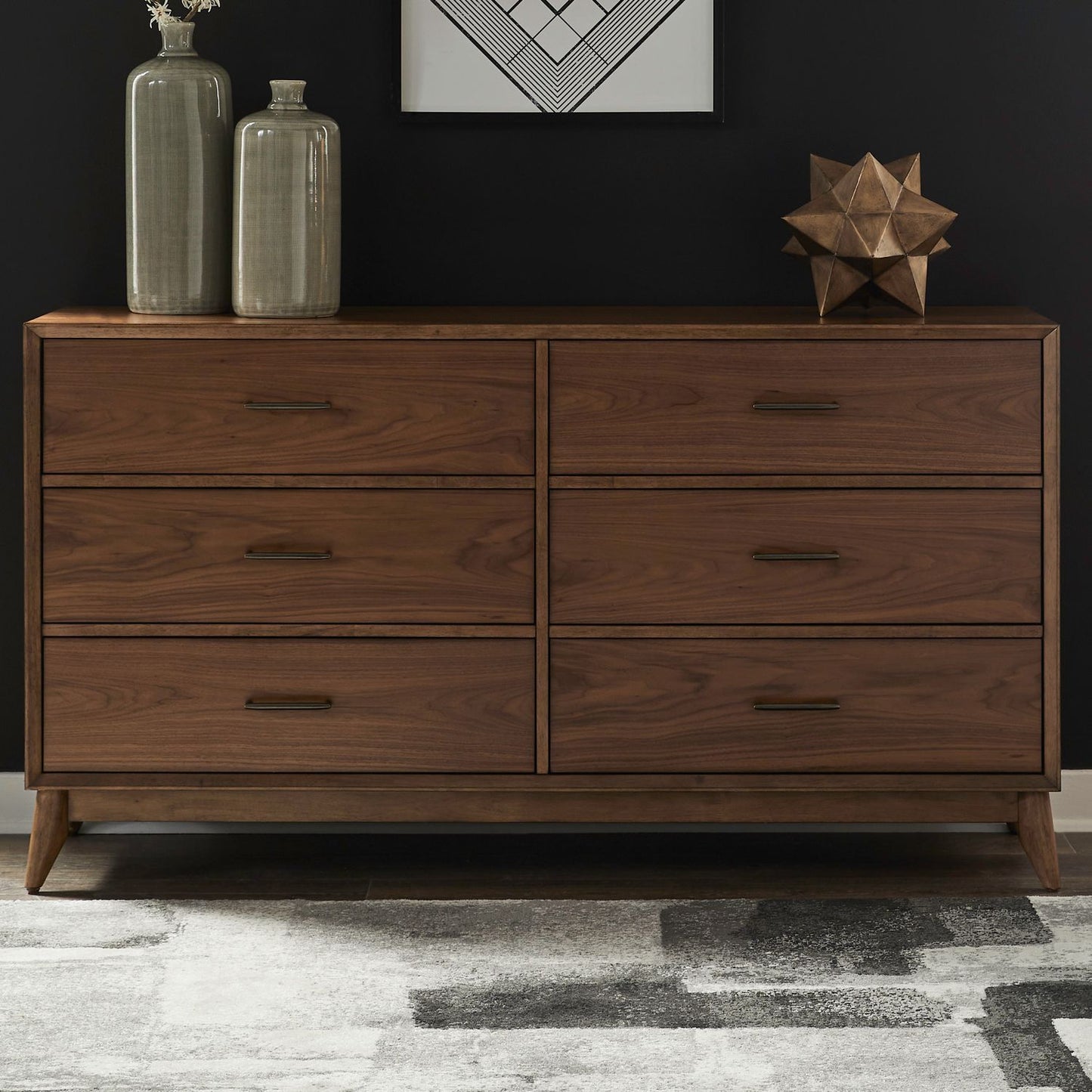 Century Modern - 6 Drawer Dresser - Walnut