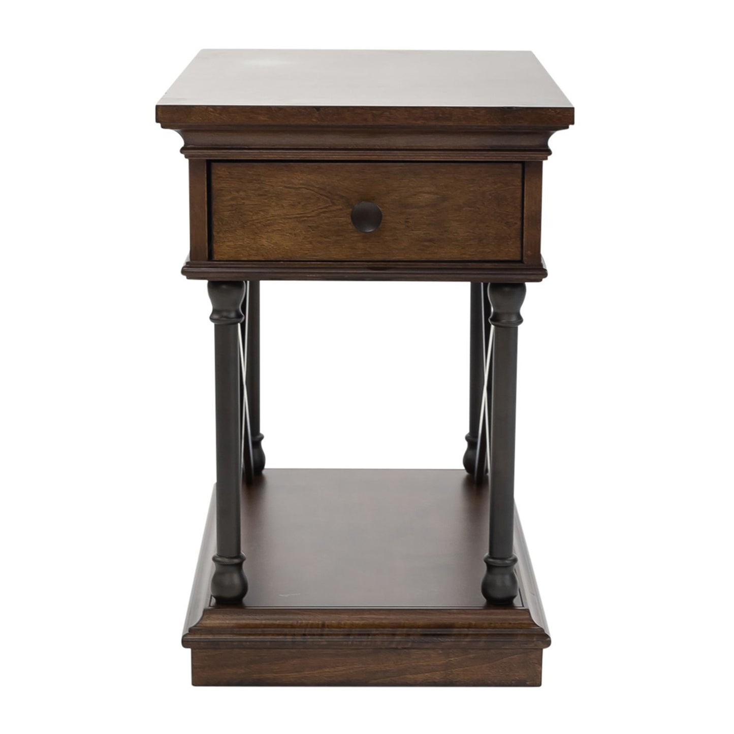 Tribeca - Drawer Chair Side Table - Cordovian Brown