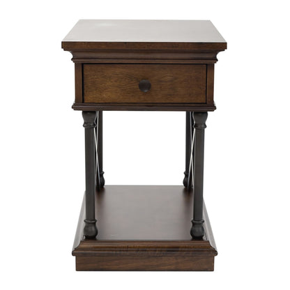 Tribeca - Drawer Chair Side Table - Cordovian Brown