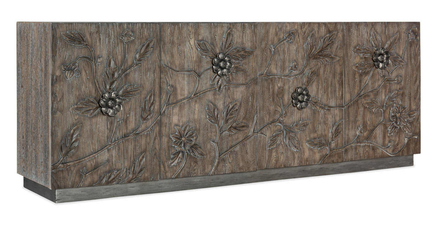Melange - Florence 4-Door Credenza - Dark Gray