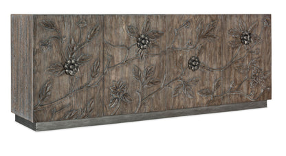 Melange - Florence 4-Door Credenza - Dark Gray