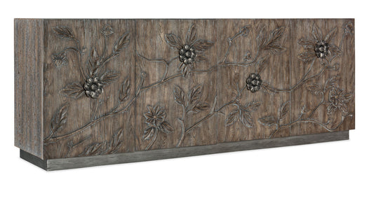 Melange - Florence 4-Door Credenza - Dark Gray