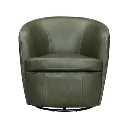 Barolo - 100% Italian Leather Swivel Club Chair (Set of 2)
