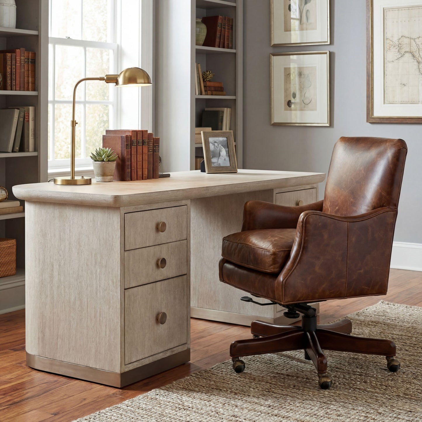 EC - Barker Executive Swivel Tilt Chair - Dark Brown
