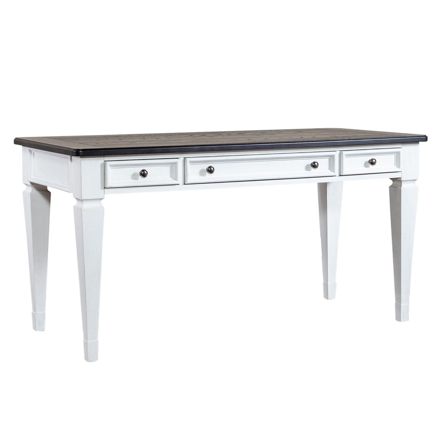 Allyson Park - Writing Desk - Wirebrushed White / Charcoal
