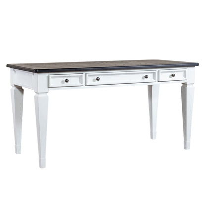 Allyson Park - Writing Desk - Wirebrushed White / Charcoal