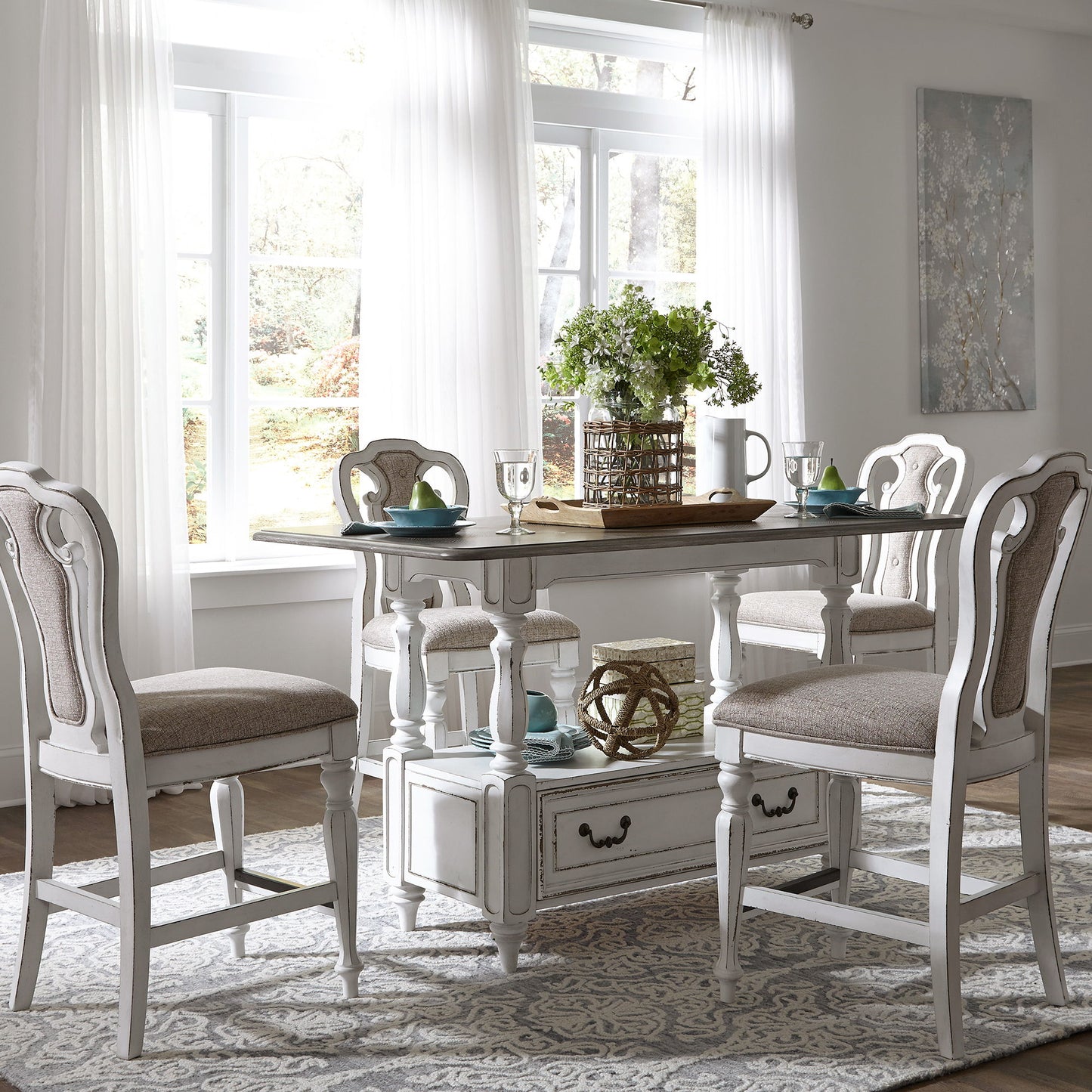 Magnolia Manor - Gathering Table - Antique White