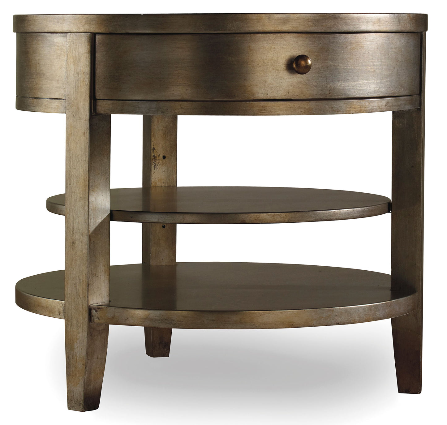 Sanctuary - 1-Drawer Round Lamp Table - Visage / Dark Brown