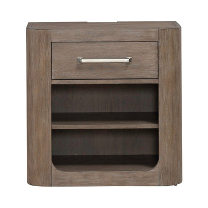 South Bend - Open Nightstand With Charging Station - Burnished Clay