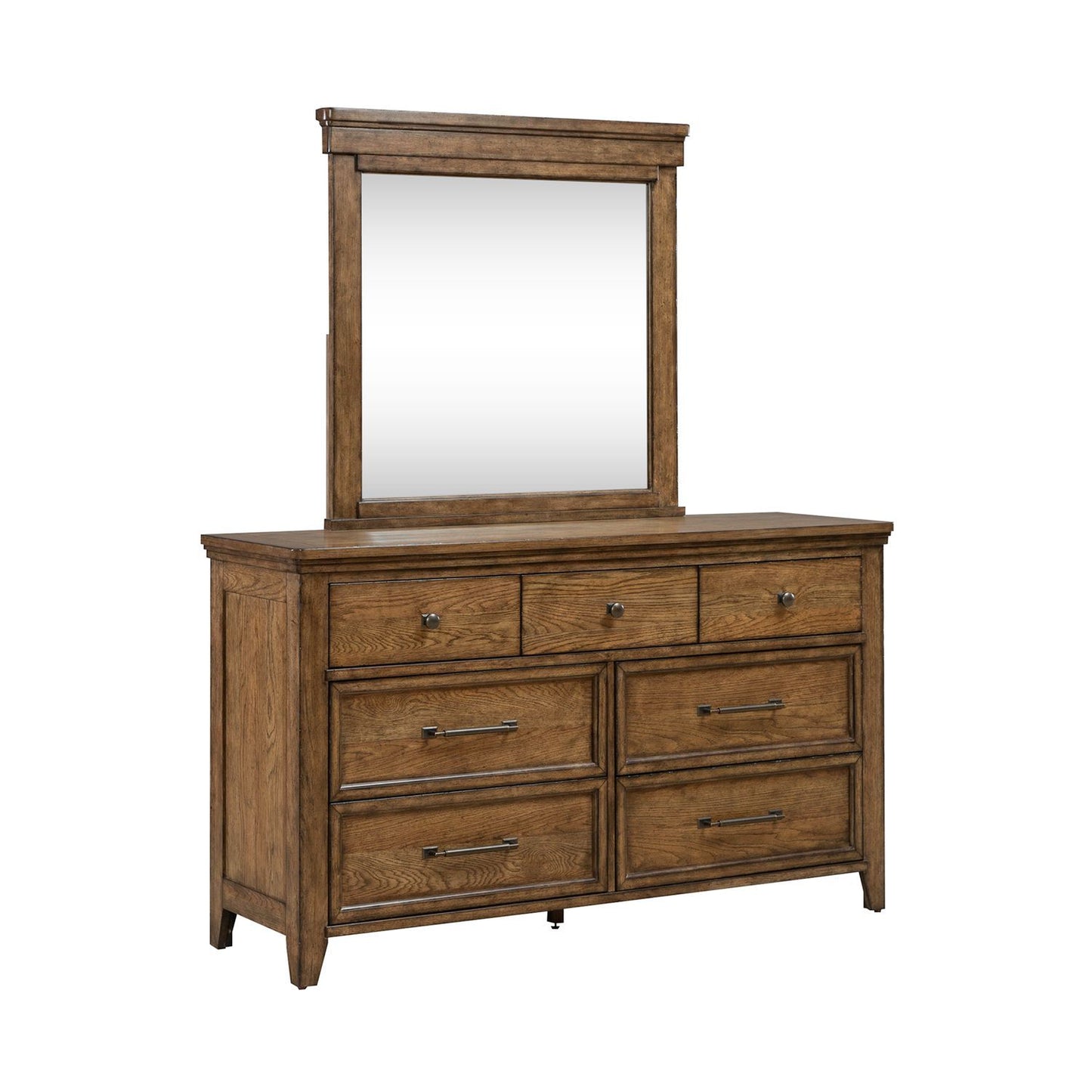 Carolina Park - Dresser & Mirror - Amber Brown