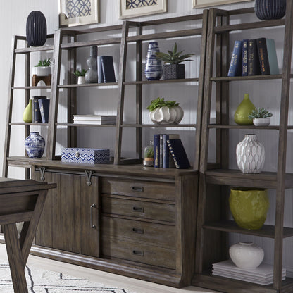 Stone Brook - Jr Executive Credenza Set - Rustic Saddle