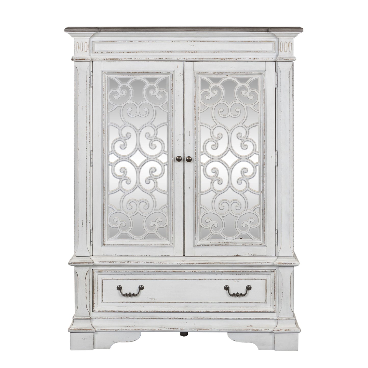 Abbey Park - Mirrored Door Chest - Antique White