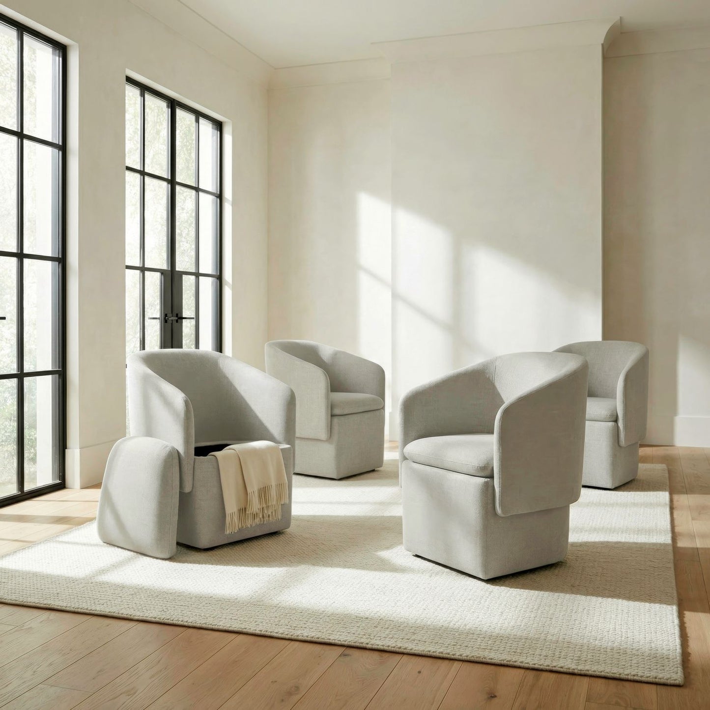 Accent Dining - Accent Storage Dining Chair With Casters