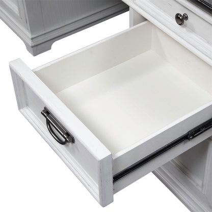 Allyson Park - Credenza - Wirebrushed White / Charcoal