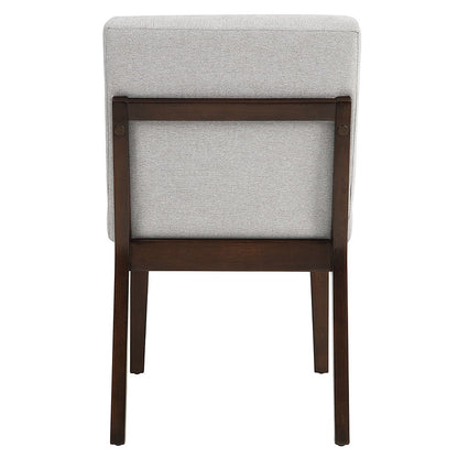 Edwyn - Side Chair (Set of 2) - Gray Fabric & Brown