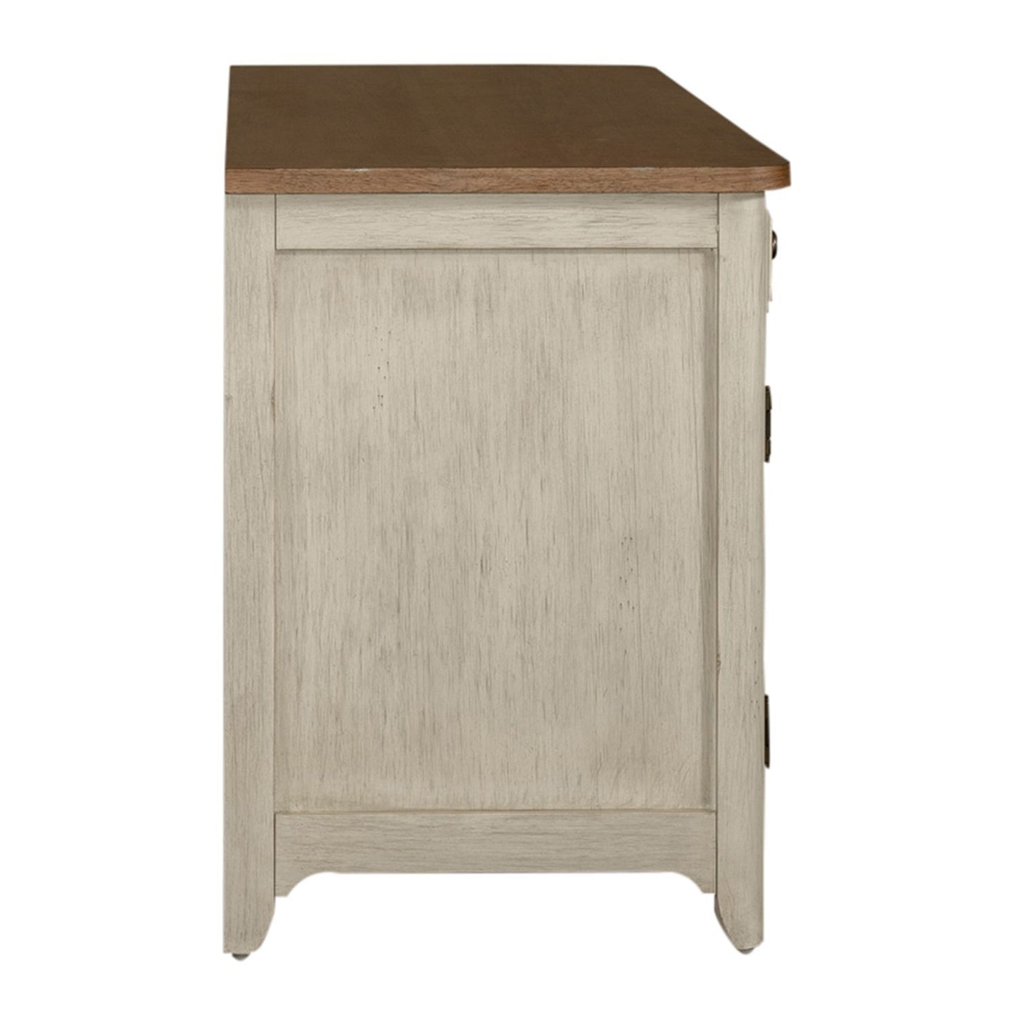 Farmhouse Reimagined - Door Credenza - Antique White / Chestnut Tops
