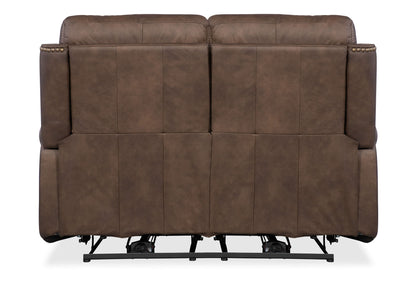 MS - Duncan Power Loveseat With Power Headrest & Lumbar - Dark Brown