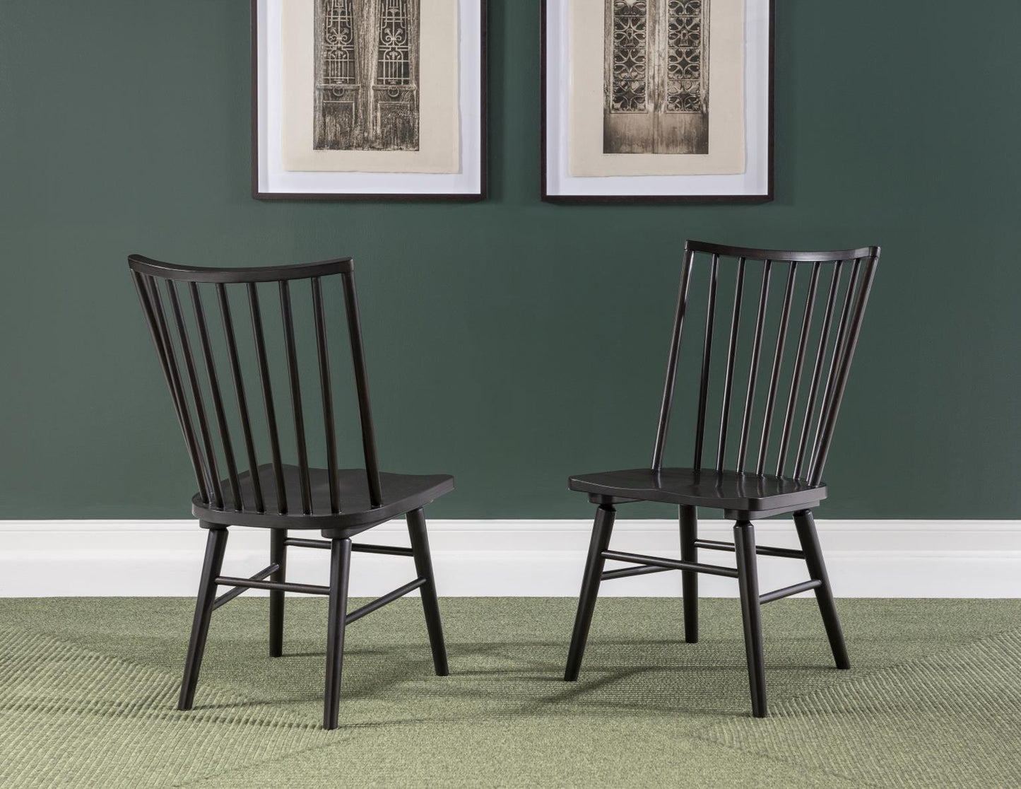 Fenmore - Spindle Side Chair (Set of 2) - Mocha And Distressed Cherry