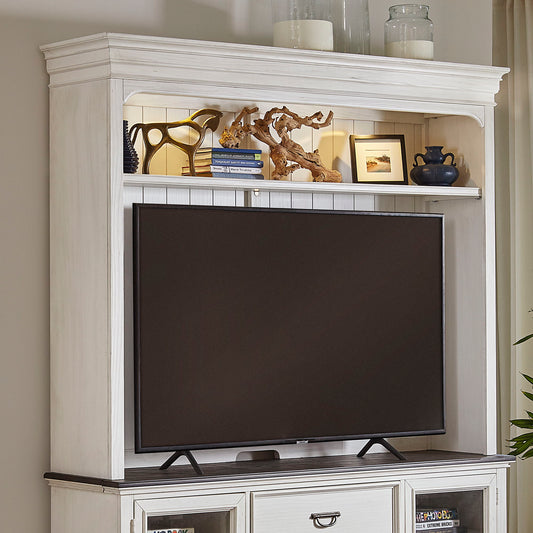 Allyson Park - Entertainment Hutch - Wirebrushed White / Charcoal