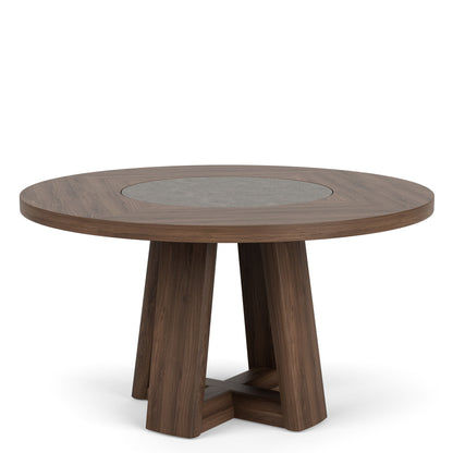 Delia - Round Dining Table - Nouveau Walnut