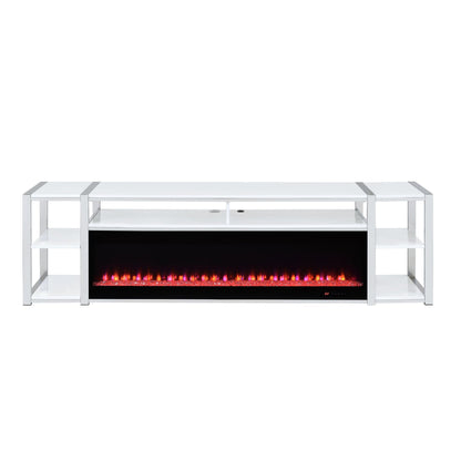 Midway - 80" TV Console With Firelight - White