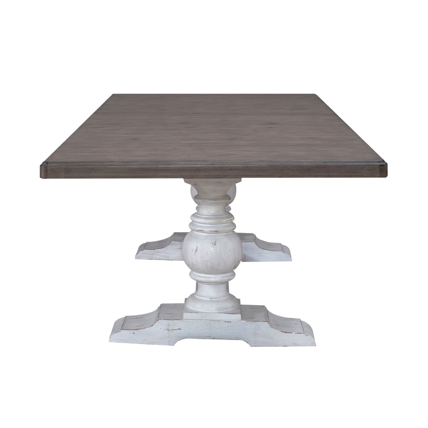 River Place - Trestle Table - Riverstone White & Tobacco