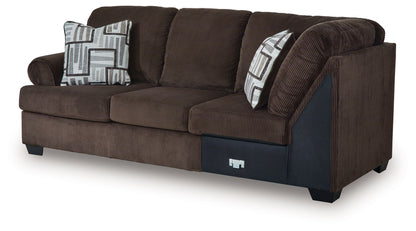 Kimlee - LAF Sofa With Corner Wedge - Chocolate