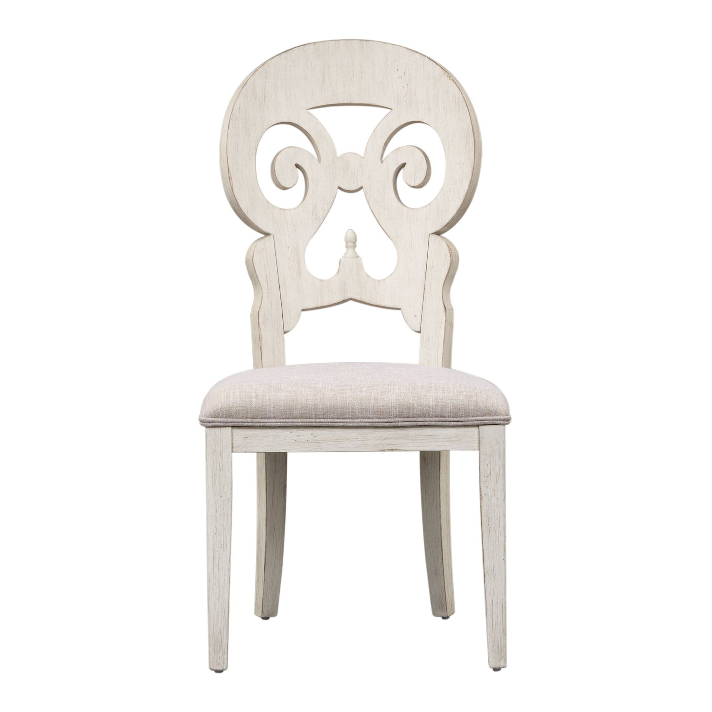 Farmhouse Reimagined - Splat Back Side Chair - Antique White / Chestnut Tops