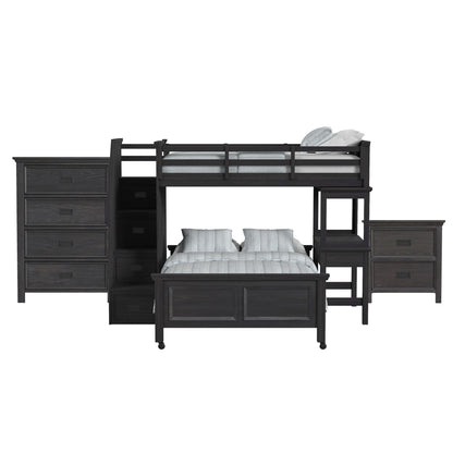 Hampton Kids - Loft With Staircase And Desk With Speaker Bedroom Set