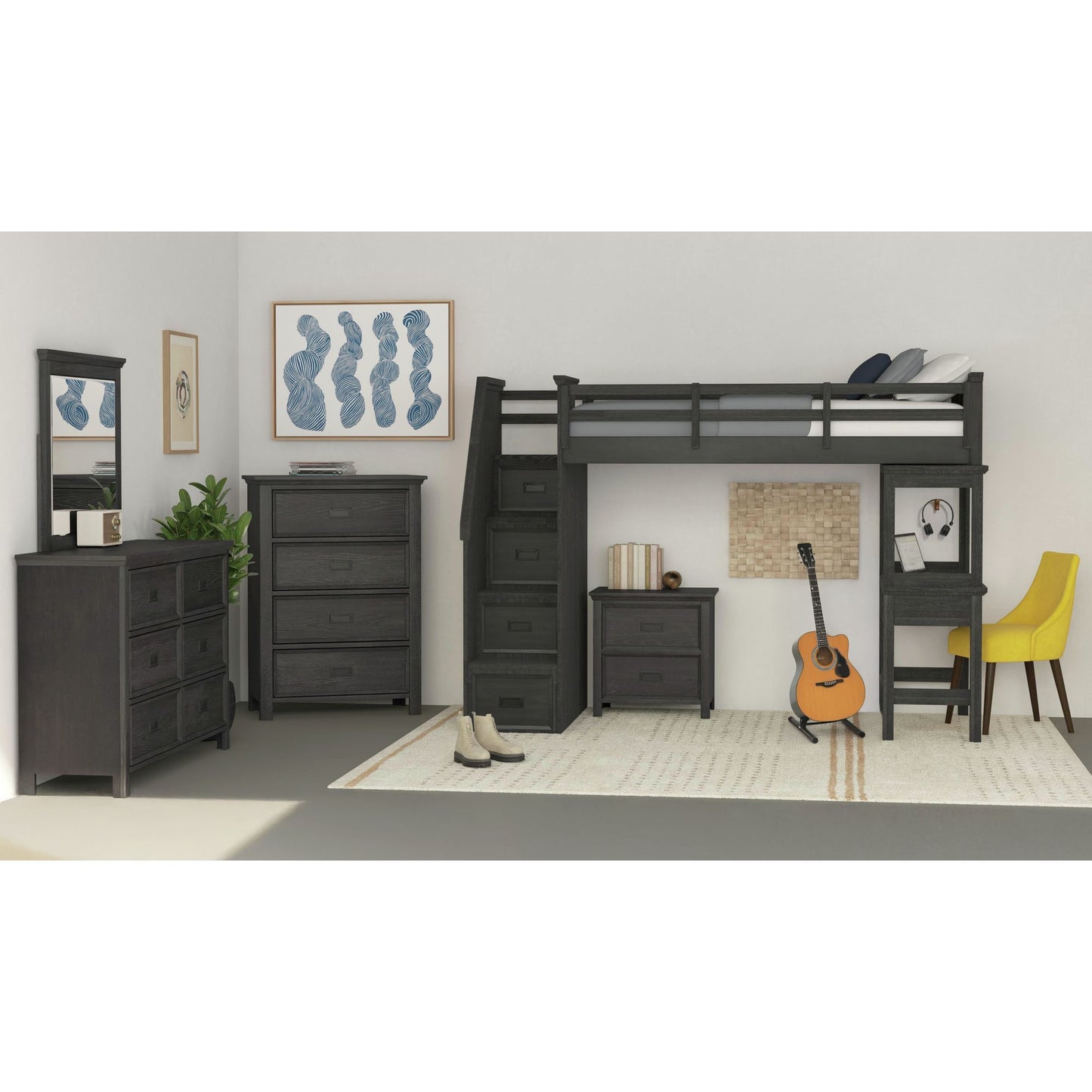 Hampton Kids - Loft With Staircase And Desk With Speaker