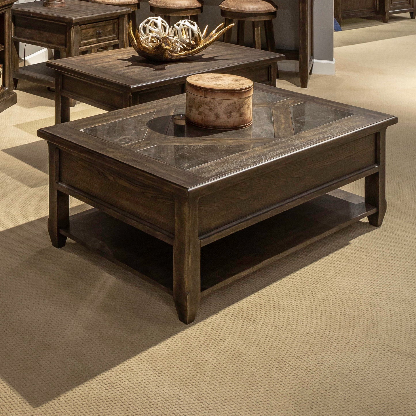 Paradise Valley - Rectangular Cocktail Table - Saddle Brown