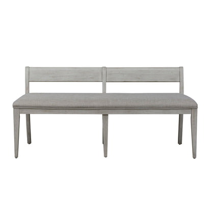 Farmhouse Reimagined - Upholstered Bench - Antique White / Chestnut Tops