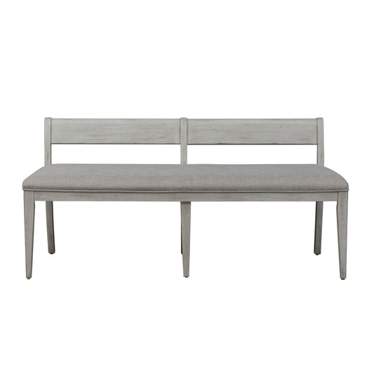 Farmhouse Reimagined - Upholstered Bench - Antique White / Chestnut Tops