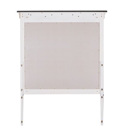 Allyson Park - Crown Mirror - Wirebrushed White / Charcoal